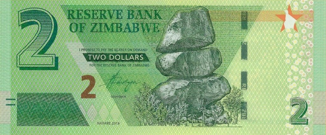 P 99b Zimbabwe 2 Dollars Year 2019
